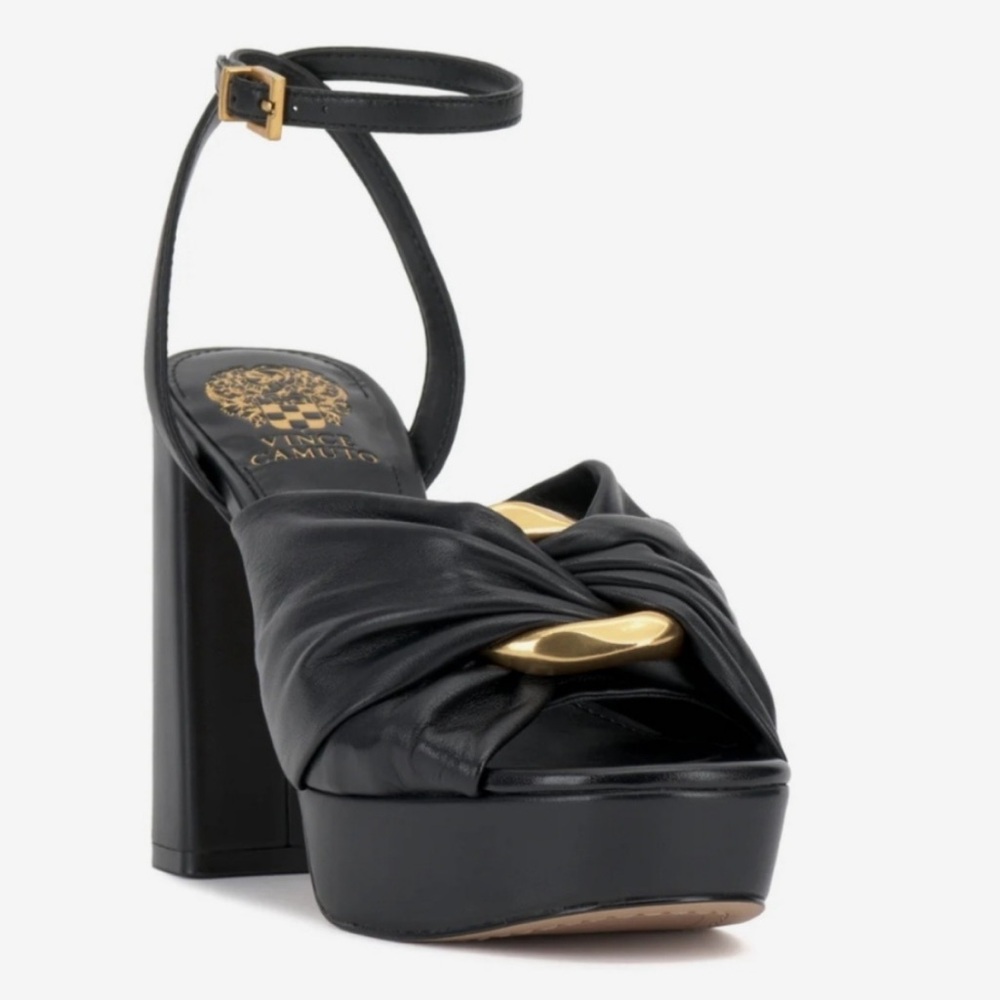 Vince Camuto Phebie Platform Heels in Egyptian Gold SZ 10 NIB - Picture 8 of 8